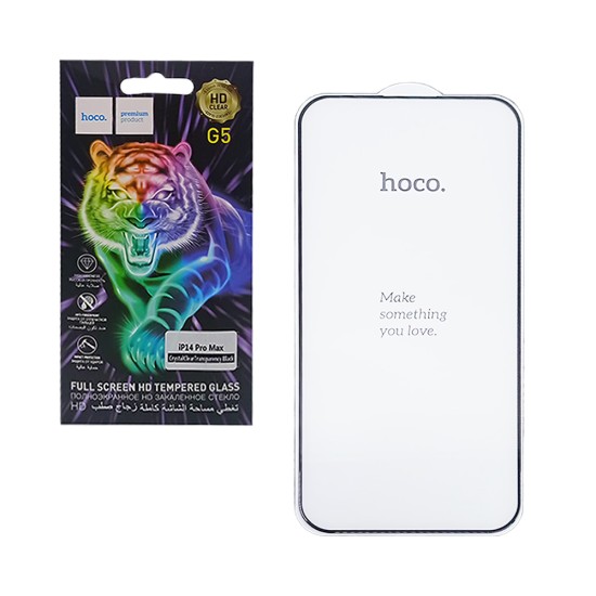Pantalla Completa Vidrio templado Hoco G5 para Apple iPhone 14 Pro Max Negro Pantalla Completa Vidrio templado Hoco G5 para Apple iPhone 14 Pro Max Negro